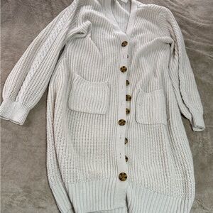 Olive & Oak Button-Up Cream Cardigan